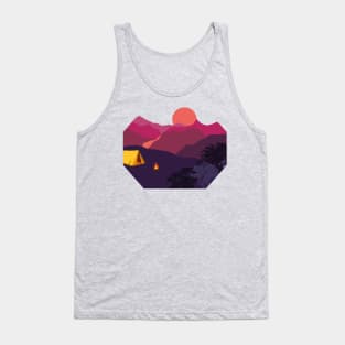 Campfire Landscape Graphic Design Tank Top